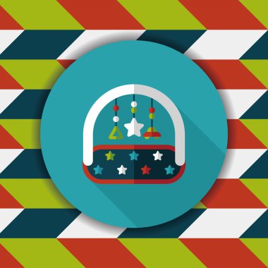 oyuncak uzun gölge, eps 10 düz simgesiyle asılı Bebek karyolası/beşik