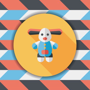 oyuncak köpek düz simgesi ile uzun gölge, eps10