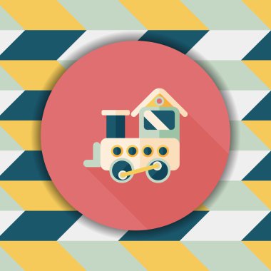 Tren oyuncak uzun gölge, eps 10 düz simgesiyle