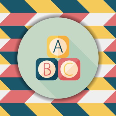 Uzun Gölge, eps 10 ile ABC blokları düz simgesi