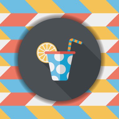 doğum günü partisi içki düz simgesiyle uzun gölge, eps10