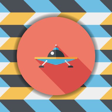 Uzun Gölge, eps10 ile uzay Ufo düz simgesi