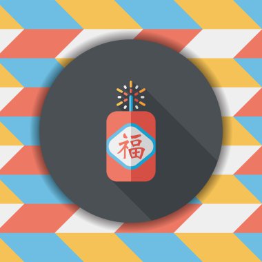 Çin yeni yılı düz simgesi, Çin festival cou eps10, word fu