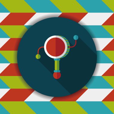 Bebek oyuncak düz simgesi ile uzun gölge, eps10