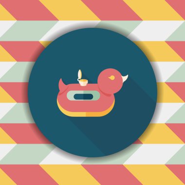 Uzun Gölge, eps10 yüzük düz simgesiyle ördek yüzmek