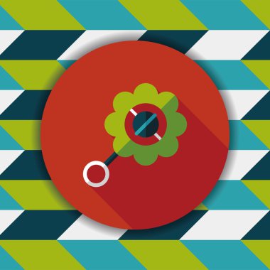 Bebek çıngırağı düz simgesi ile uzun gölge, eps10