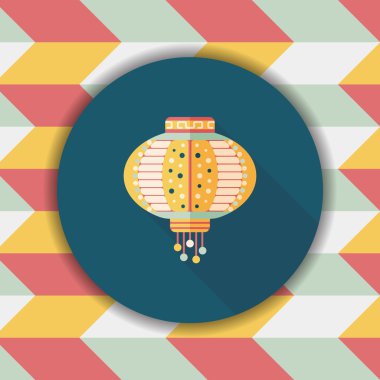 Çin yeni yılı uzun gölge, eps10, Çinli bir dekor ile düz simgesi