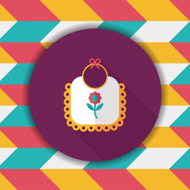 Bebek önlüğü uzun gölge, eps 10 düz simgesiyle