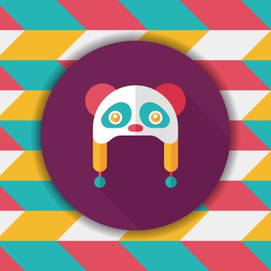 Bebek şapka düz simgesi ile uzun gölge, eps10