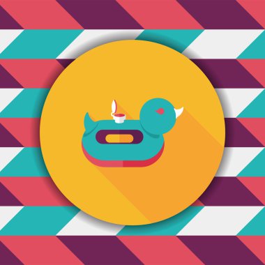 Uzun Gölge, eps10 yüzük düz simgesiyle ördek yüzmek