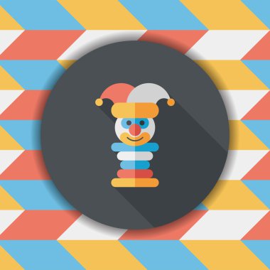 Piramit oyuncak düz simgesi ile uzun gölge, eps10