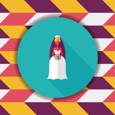 Gelinin düz ikonu, uzun gölgeli, eps10