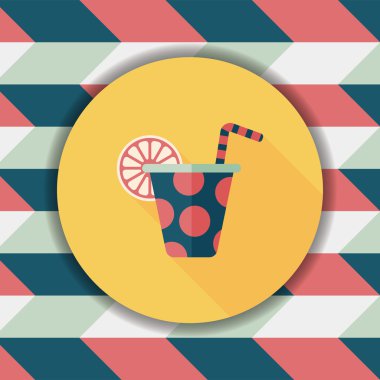 doğum günü partisi içki düz simgesiyle uzun gölge, eps10