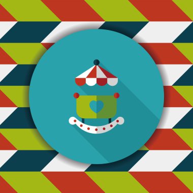 Bebek beşik yatak düz simgesiyle uzun gölge, eps10