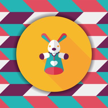 Uzun Gölge, eps10 ile tavşan el kukla düz simgesi