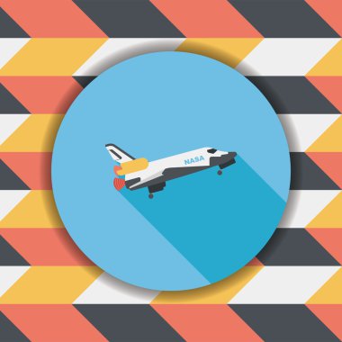 Uzay gemisi ile uzun gölge, eps10 düz simgesi