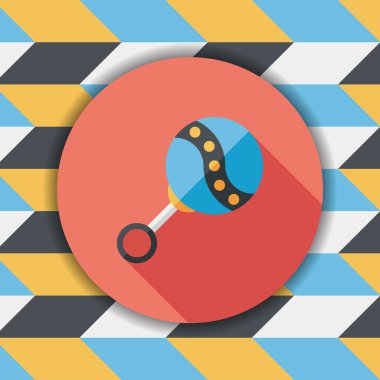 Bebek çıngırağı uzun gölge, eps 10 düz simgesiyle