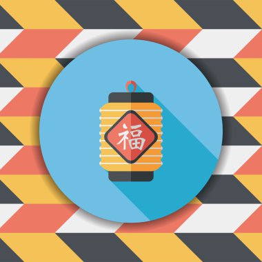 Çin yeni yılı uzun gölge, eps10, Çinli şenlik ile düz simgesi