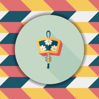 Çin yeni yılı uzun gölge, eps10, Çinli bir dekor ile düz simgesi