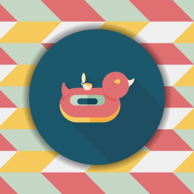 Uzun Gölge, eps10 yüzük düz simgesiyle ördek yüzmek