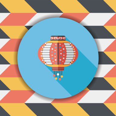 Çin yeni yılı uzun gölge, eps10, Çinli bir dekor ile düz simgesi