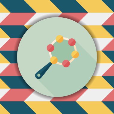 Bebek çıngırağı uzun gölge, eps 10 düz simgesiyle