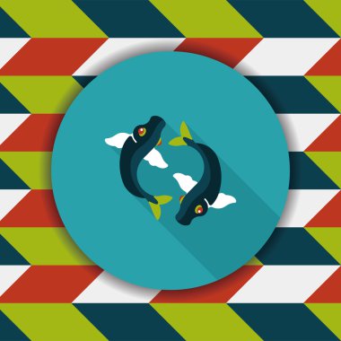 Çin yeni yılı uzun gölge, eps10, Çinli bir dekor ile düz simgesi