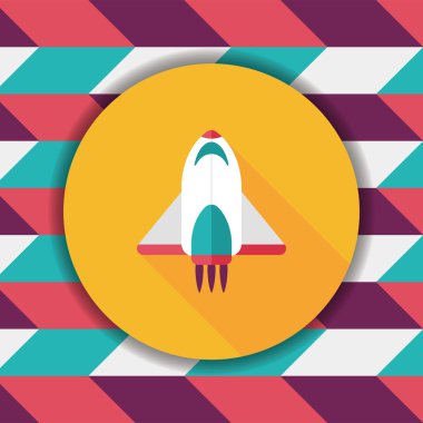 Uzay gemisi ile uzun gölge, eps10 düz simgesi