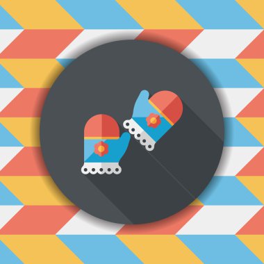 Bebek eldiven düz simgesi ile uzun gölge, eps10