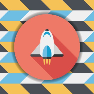 Uzay gemisi ile uzun gölge, eps10 düz simgesi