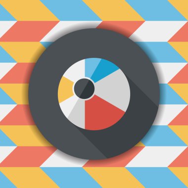 긴 그림자와 비치 볼 플랫 아이콘