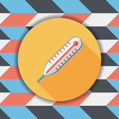 termometre ile uzun gölge düz simgesi