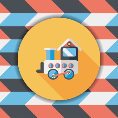 Tren oyuncak uzun gölge, eps 10 düz simgesiyle