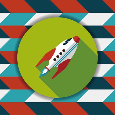 Uzun Gölge, eps10 ile alan roket düz simgesi