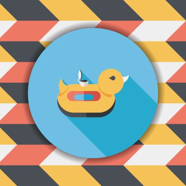 Uzun Gölge, eps10 yüzük düz simgesiyle ördek yüzmek