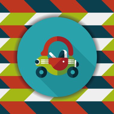 oyuncak araba walker uzun gölge ile düz simgesi