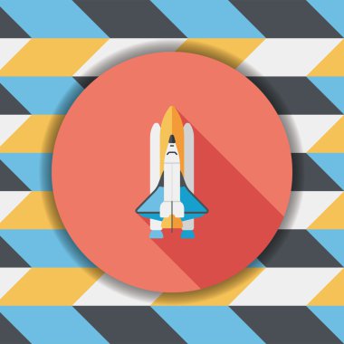 Uzay gemisi ile uzun gölge, eps10 düz simgesi