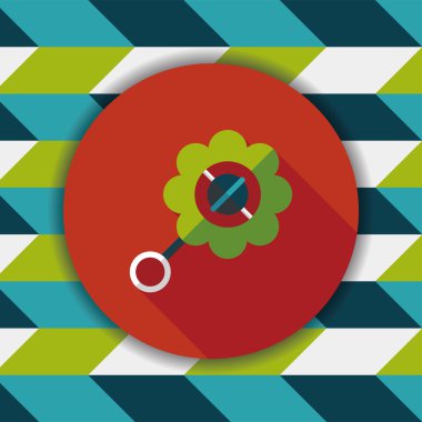 Bebek çıngırağı uzun gölge, eps 10 düz simgesiyle