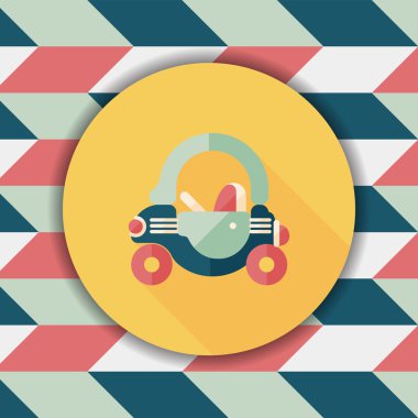 oyuncak araba walker uzun gölge ile düz simgesi