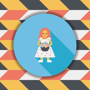 Gelinin düz ikonu, uzun gölgeli, eps10