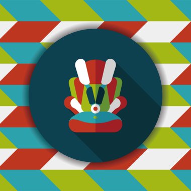 Bebek Oto koltuk düz simgesi ile uzun gölge, eps10