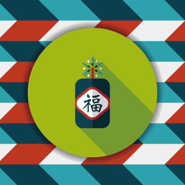 Çin yeni yılı düz simgesi, Çin festival cou eps10, word fu