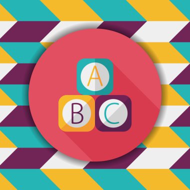 Uzun Gölge, eps 10 ile ABC blokları düz simgesi