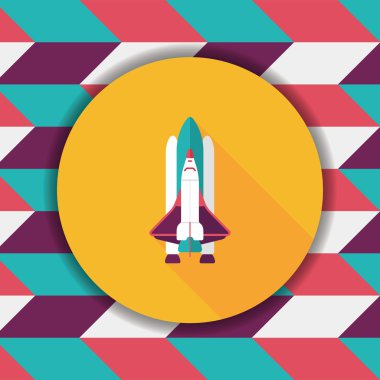 Uzay gemisi ile uzun gölge, eps10 düz simgesi