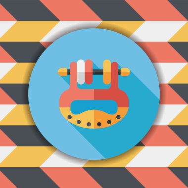 Bebek oyuncak düz simgesi ile uzun gölge, eps10