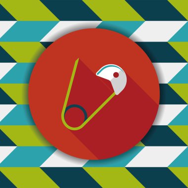 çengelli iğne ile uzun gölge, eps 10 düz simgesi