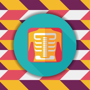 x-ışını uzun gölge düz simgesi