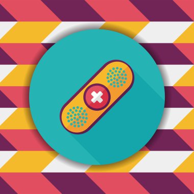 uzun gölge ile tıbbi sargı düz simgesi