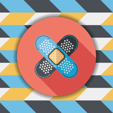 uzun gölge ile tıbbi sargı düz simgesi