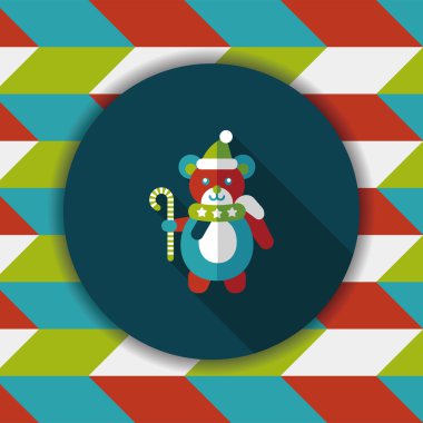 Uzun Gölge, eps10 ile Noel oyuncak ayı düz simgesi